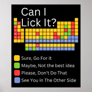 Can I Lick It 100 days of School Periodic Table Poster