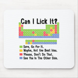 Can I Lick It Chemistry Teacher Periodic Table Of  Mouse Pad