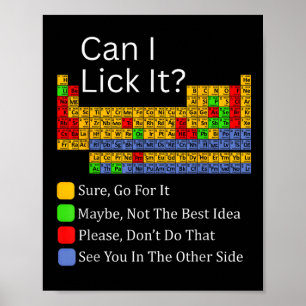 Can I Lick It Funny 100 Days Of School Periodic Ta Poster