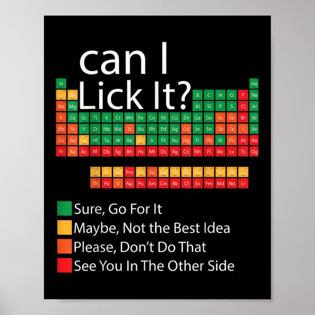 Can I Lick It Funny 100 Days Of School Periodic Ta Poster (Front)