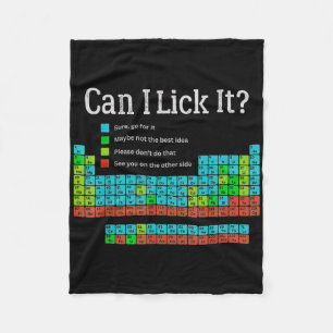 Can I Lick It Funny Back To School Periodic Table Fleece Blanket