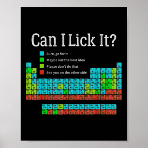 Can I Lick It Funny Back To School Periodic Table  Poster