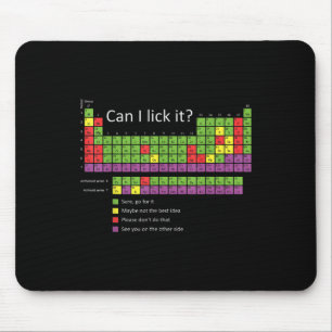 Can I Lick It Funny Periodic Table Of Chemic Eleme Mouse Pad