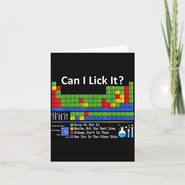 Can I Lick It Periodic Table Chart Science Teacher Card (Front)