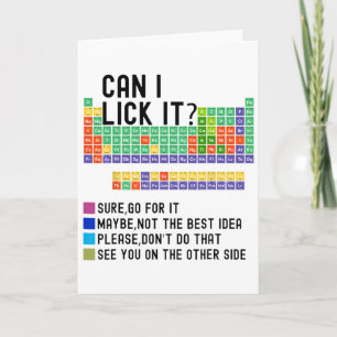 Can I Lick It Periodic Table Chart Science Teacher Card