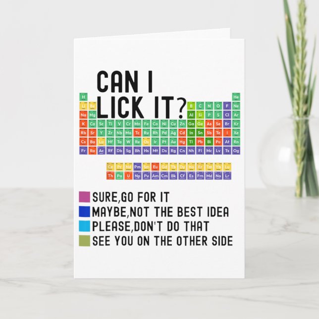 Can I Lick It Periodic Table Chart Science Teacher Card (Front)