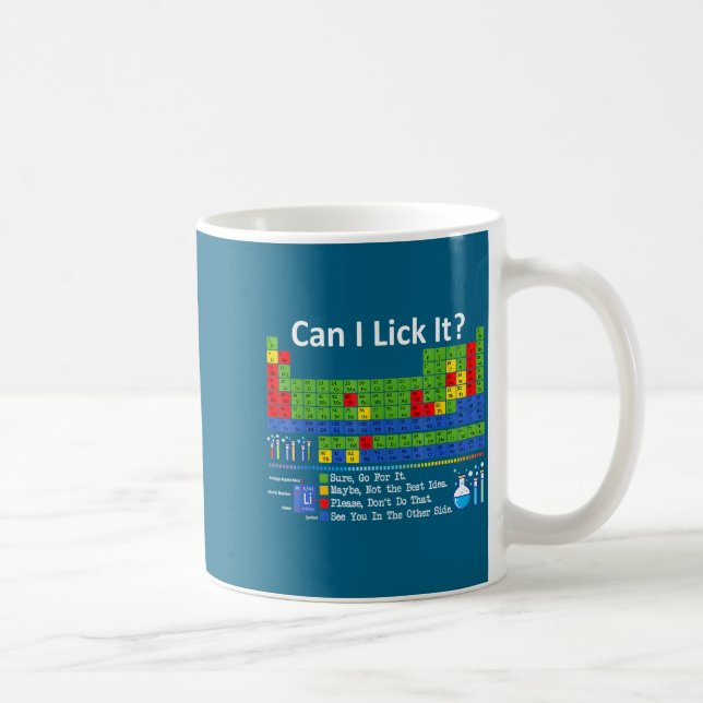 Can I Lick It Periodic Table Chart Science Teacher Coffee Mug (Right)