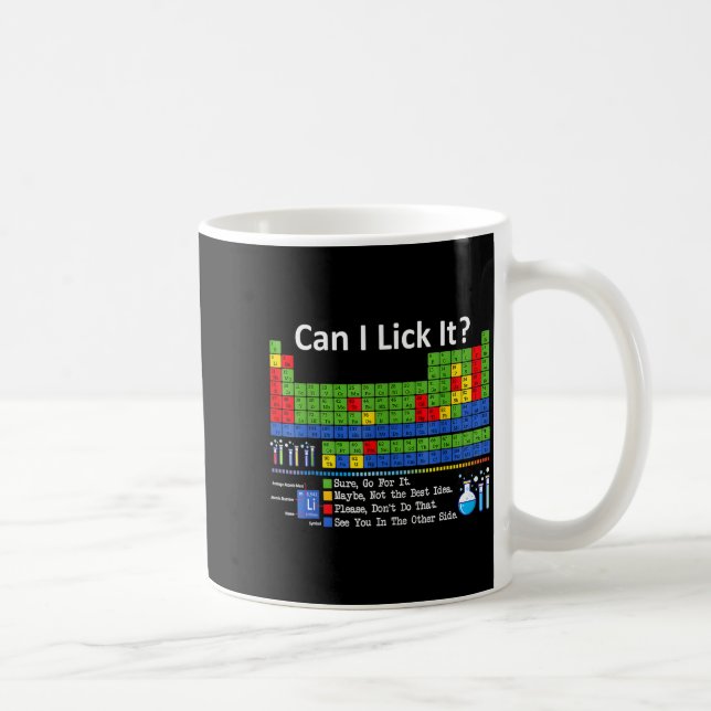 Can I Lick It Periodic Table Chart Science Teacher Coffee Mug (Right)