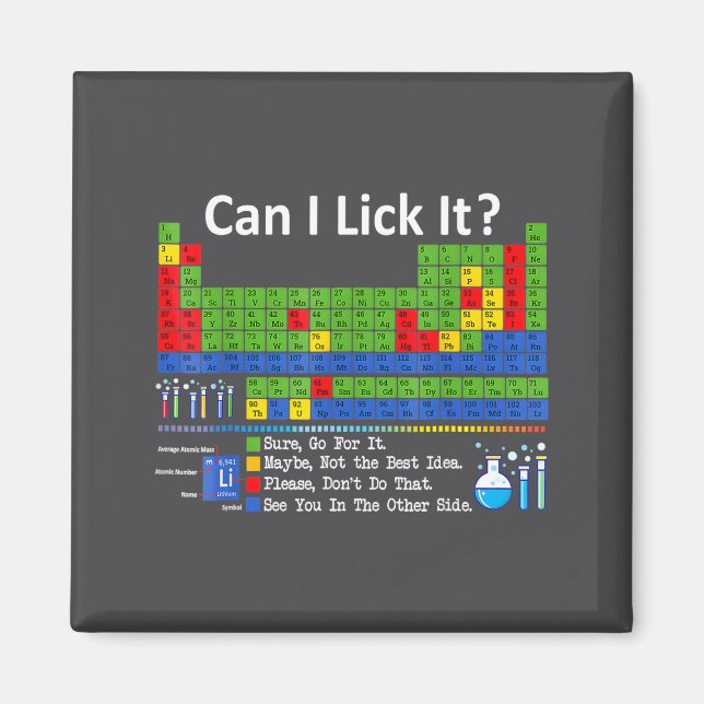 Can I Lick It Periodic Table Chart Science Teacher Magnet (Front)