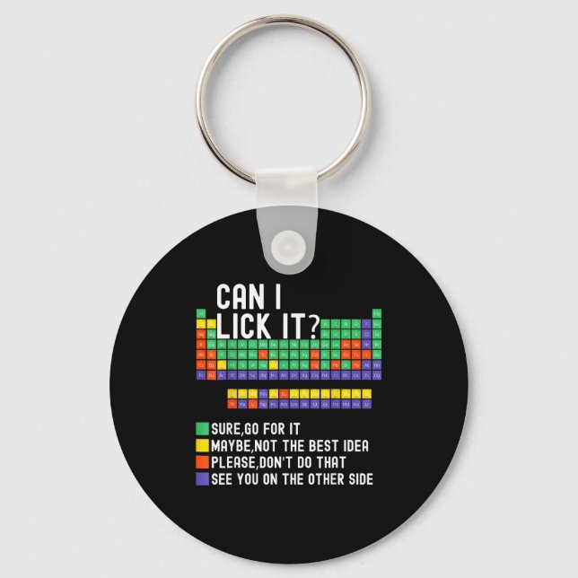 Can I Lick It Periodic Table Funny Science Teacher Key Ring (Front)