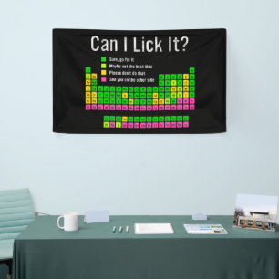 Can I Lick It Periodic Table Teacher Student Kids Banner