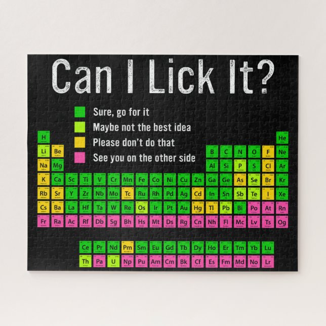 Can I Lick It Periodic Table Teacher Student Kids Jigsaw Puzzle (Horizontal)