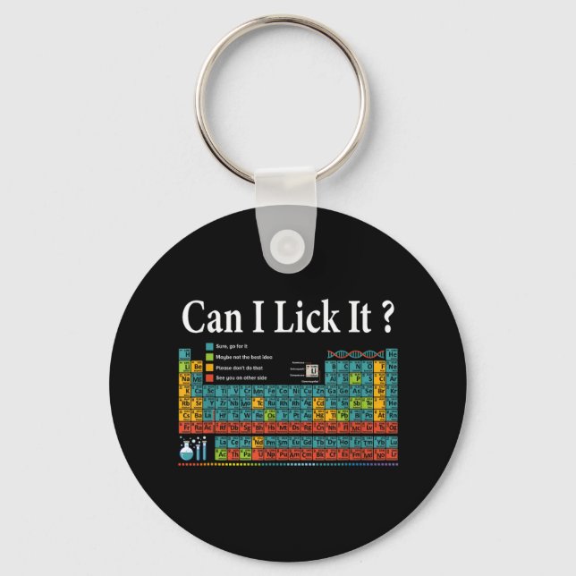 Can I Lick It Periodic Table Teacher Student Kids  Key Ring (Front)
