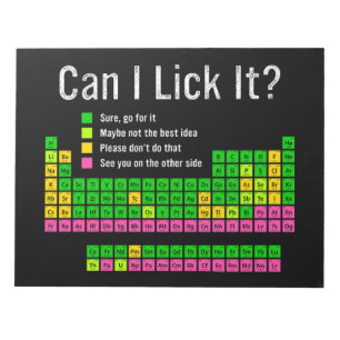 Can I Lick It Periodic Table Teacher Student Kids Notepad