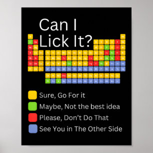 Can I Lick It Periodic Table Teacher Student Kids  Poster
