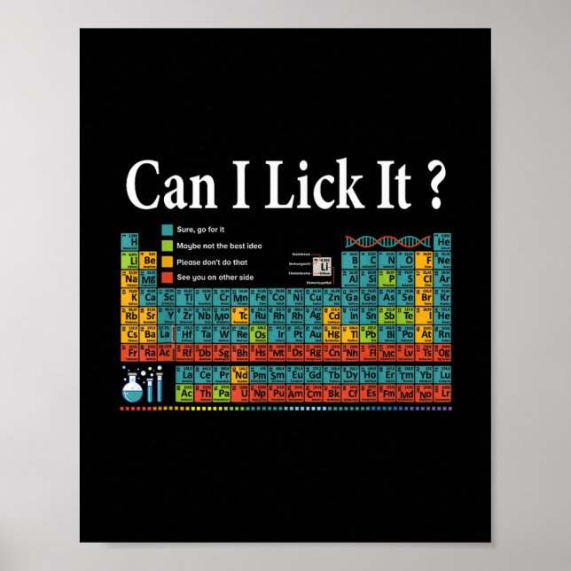 Can I Lick It Periodic Table Teacher Student Kids  Poster (Front)