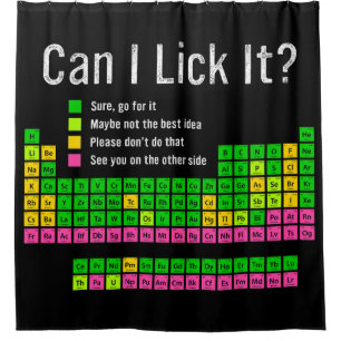 Can I Lick It Periodic Table Teacher Student Kids Shower Curtain