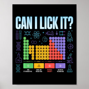 Can I Lick It Tee Funny Periodic Table Teacher Sci Poster
