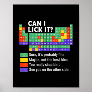 Can I Lick It Tee Periodic Table Of Elements Scien Poster
