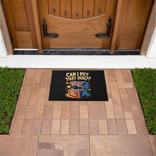 Can I Pet That Dog Funny Tabletop RPG Design Gift Doormat (Outdoor)