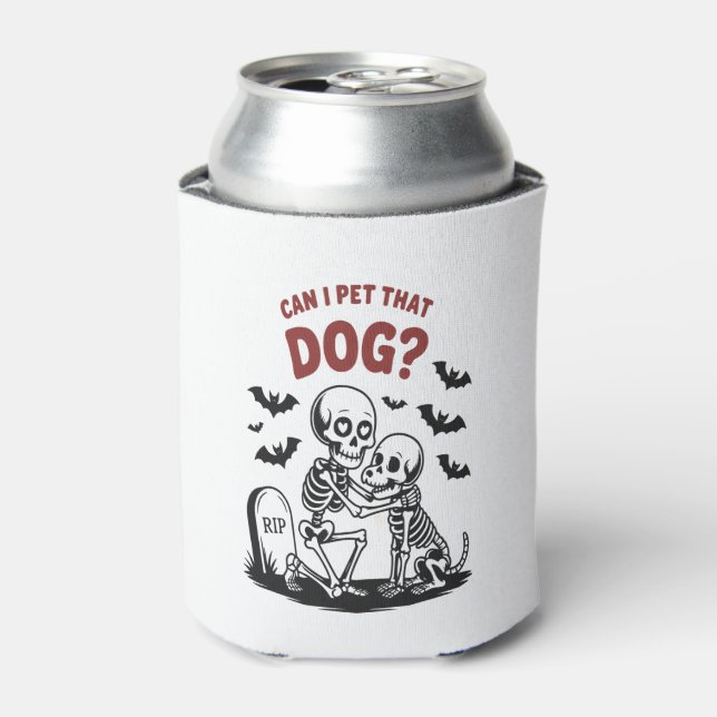 Can I Pet That Dog Halloween Can Cooler (Can Front)