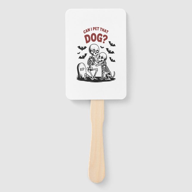 Can I Pet That Dog Halloween Hand Fan (Front)