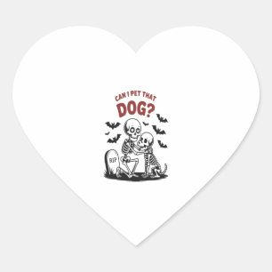 Can I Pet That Dog Halloween Heart Sticker