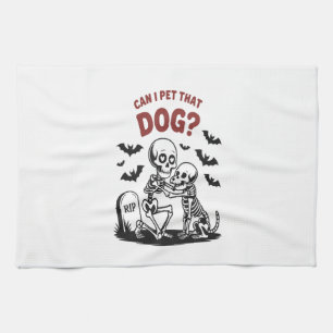 Can I Pet That Dog Halloween Tea Towel