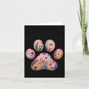 Can I Pet That Dog Watercolor Floral Paw Print For Card
