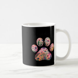 Can I Pet That Dog Watercolor Floral Paw Print For Coffee Mug