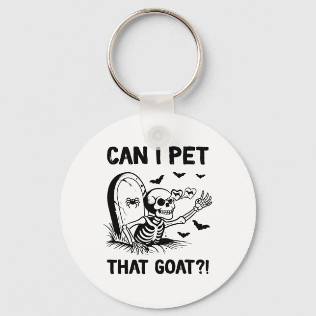 Can I Pet That Goat Halloween  Key Ring (Front)