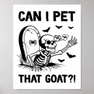Can I Pet That Goat Halloween Poster