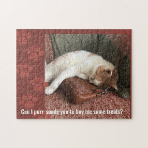 Can I purr-suade you Funny Cat Jigsaw Puzzle