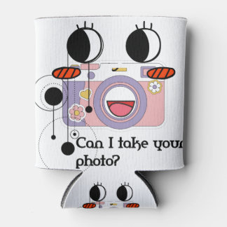Can I take your photo? Camera art Can Cooler