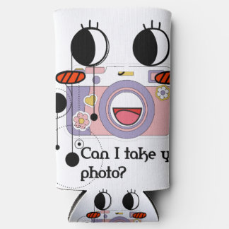 Can I take your photo? Camera art Seltzer Can Cooler