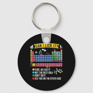 Can Lick Periodic Table Funny Science Chemistry Key Ring