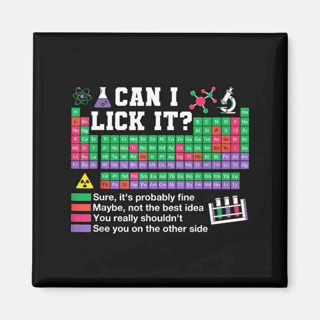 Can lick periodic table teacher science lab tech magnet (Front)