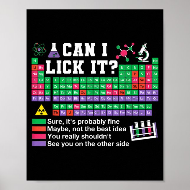Can lick periodic table teacher science lab tech poster (Front)