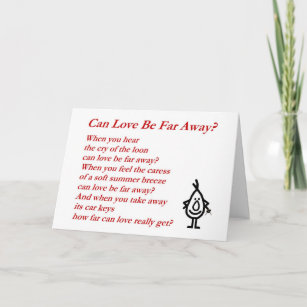 Can Love Be Far Away? - A quirky Valentine Poem Holiday Card