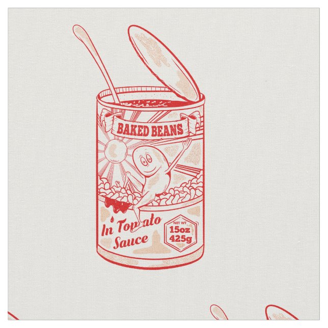 CAN OF BAKED BEANS FABRIC (Close Up)