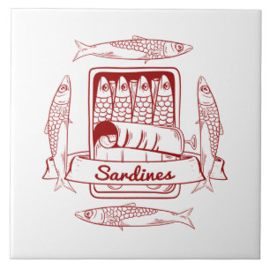 Can of sardines ceramic tile