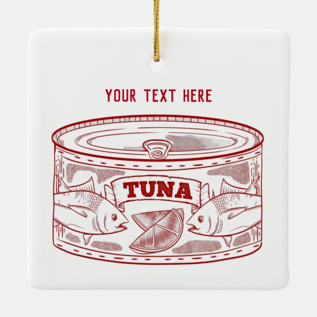 Can of tuna ceramic ornament (Back)