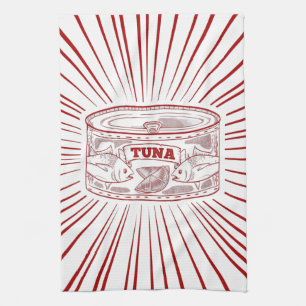 Can of tuna tea towel