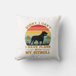Can Plans Dog Pitbull Retro Sunset_1 Cushion
