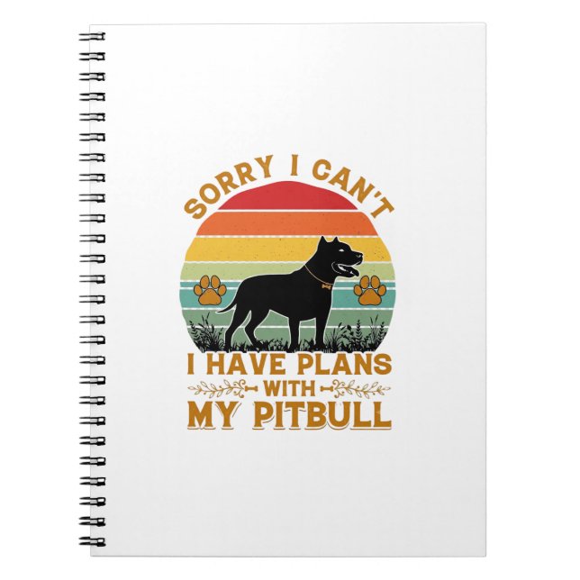 Can Plans Dog Pitbull Retro Sunset_1 Notebook (Front)