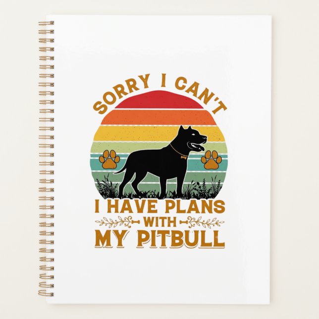 Can Plans Dog Pitbull Retro Sunset_1 Planner (Front)