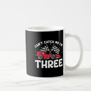 Can’t Catch Me I’m 3, Kids 3rd Birthday Red Racing Coffee Mug