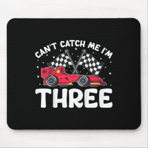 Can’t Catch Me I’m 3, Kids 3rd Birthday Red Racing Mouse Pad
