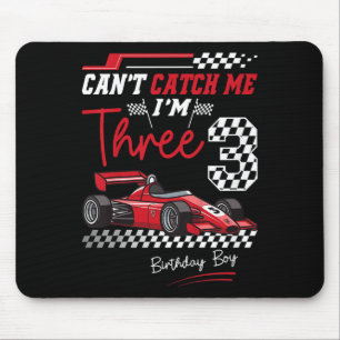 Can’t Catch Me I’m 3 Super Red Racing Car 3rd Birt Mouse Pad