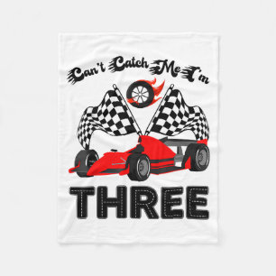 Can’t Catch Me I’m Three 3rd Birthday Red Racing C Fleece Blanket